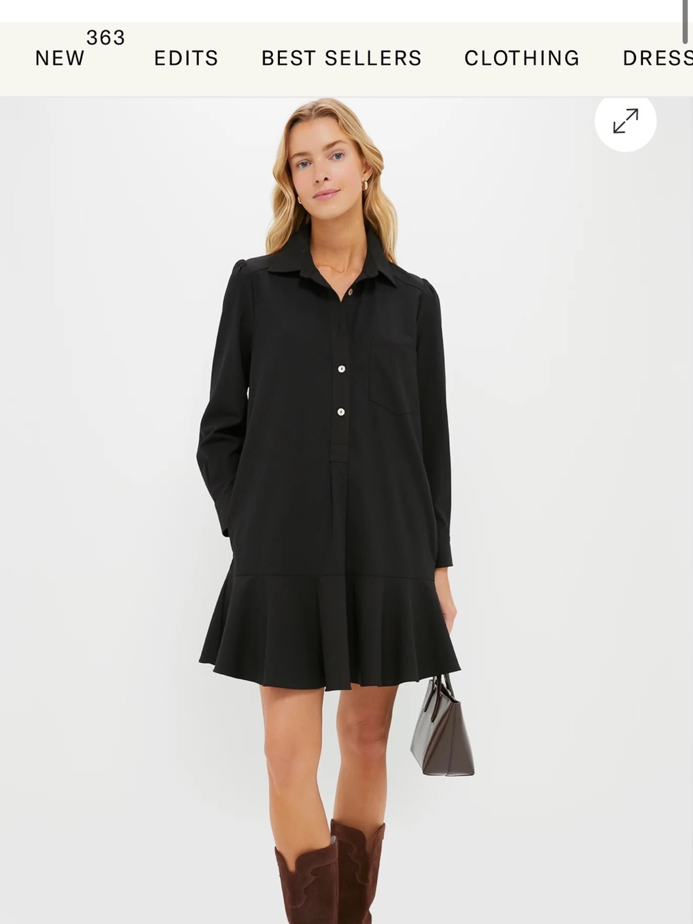 Tuckernuck Black Crepe Callahan Shirt Mini Dress Size M